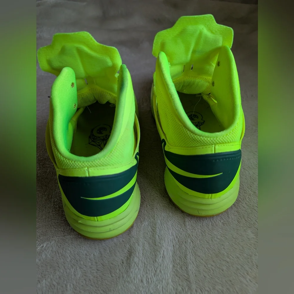 Nike Hyperdunk Neon Green Basketball Shoes with Purple Laces